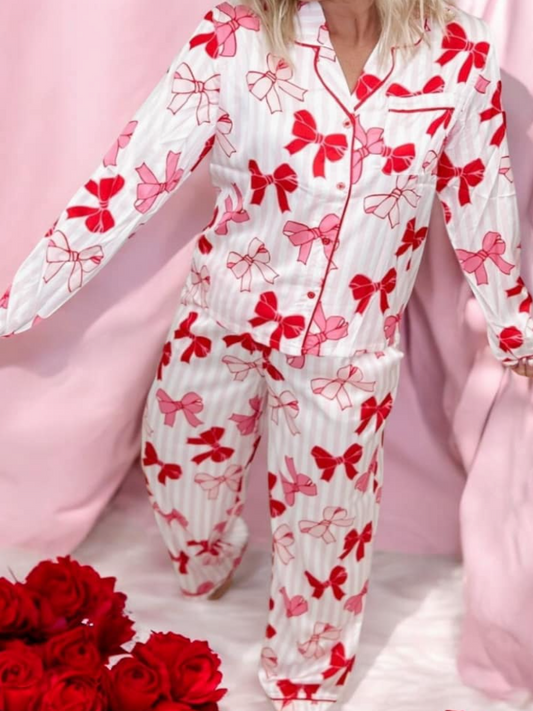 Pink & Red Ribbon PJ Set