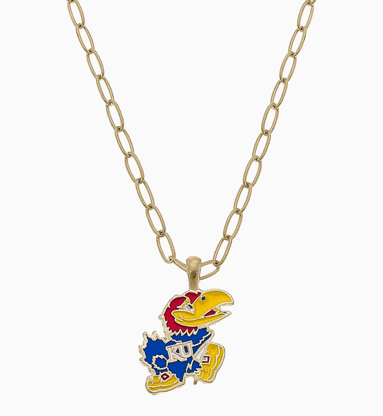 Kansas Jayhawks Enamel Pendant Necklace
