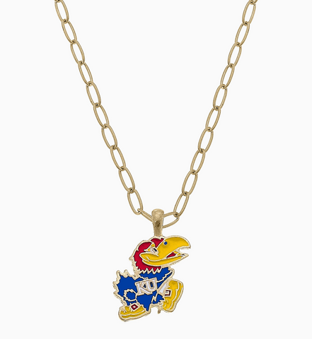 Kansas Jayhawks Enamel Pendant Necklace