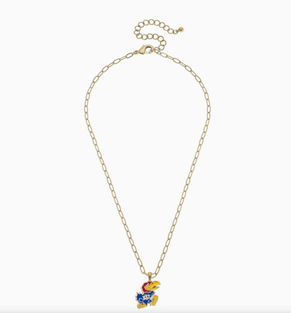 Kansas Jayhawks Enamel Pendant Necklace