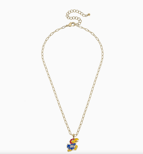 Kansas Jayhawks Enamel Pendant Necklace