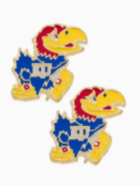 Kansas Jayhawks Enamel Stud Earrings
