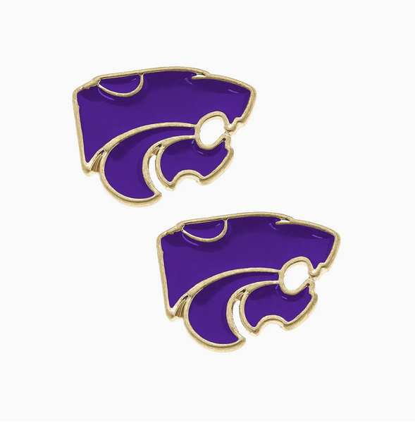 Kansas State Wildcats Enamel Stud Earrings