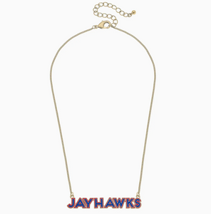 Kansas Jayhawks Enamel Necklace