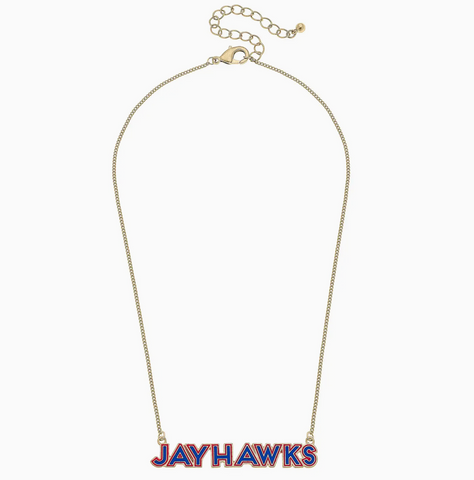 Kansas Jayhawks Enamel Necklace
