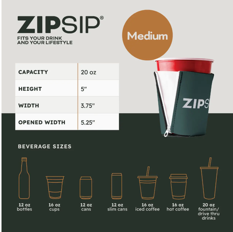 Zip Sip All in One Drink Holder