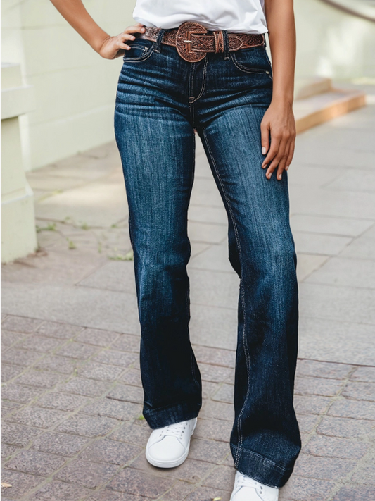 Western Stitch Patched Pocket Bootcut Jeans