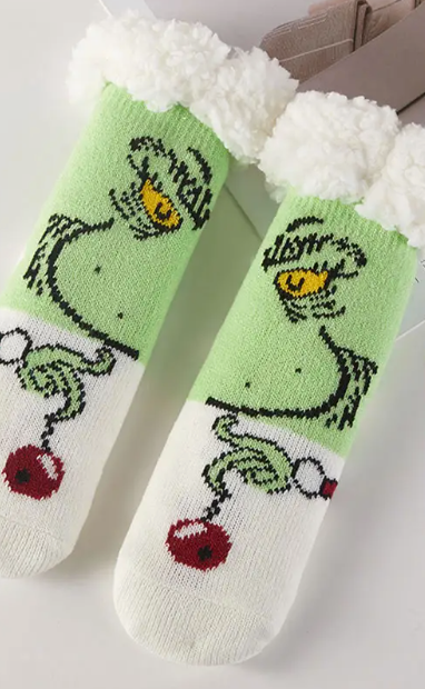 Grinch Slipper Socks