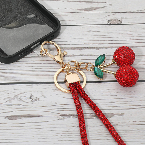 Glitzy Cherry Keychain