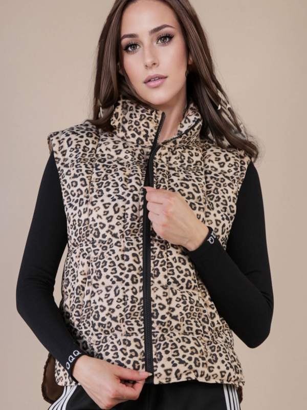 Felicity Leopard Puffer Vest