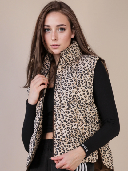 Felicity Leopard Puffer Vest