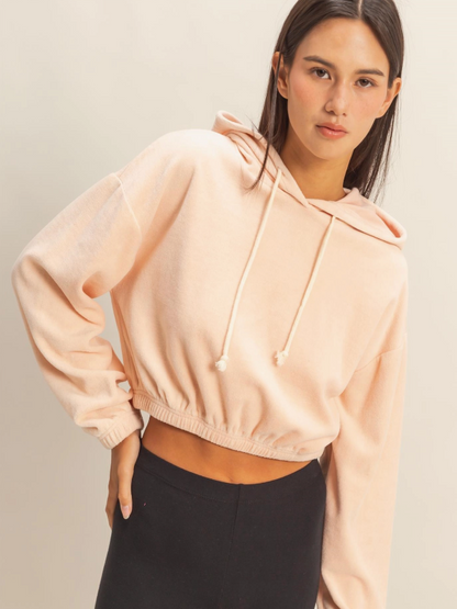 Sylvie Velvet Crop Pullover Hoodie