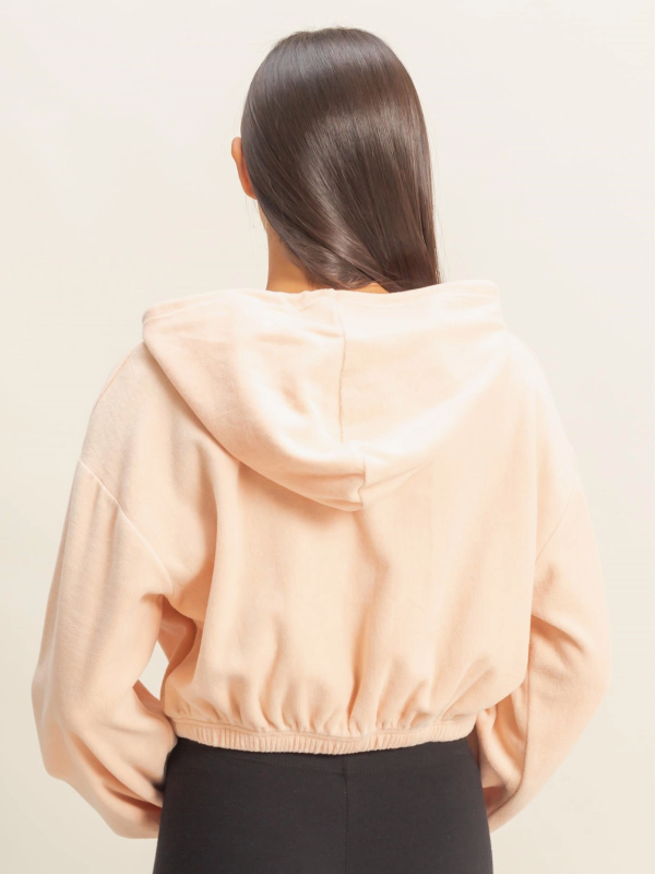 Sylvie Velvet Crop Pullover Hoodie