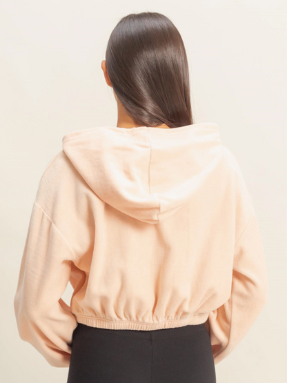 Sylvie Velvet Crop Pullover Hoodie