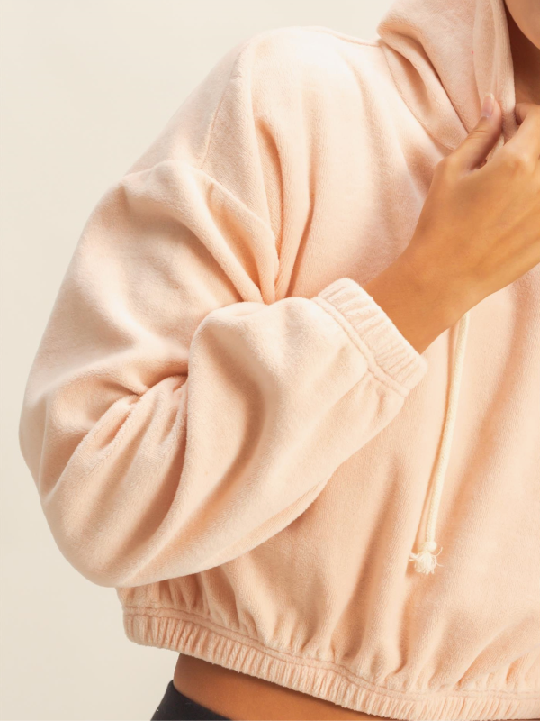 Sylvie Velvet Crop Pullover Hoodie