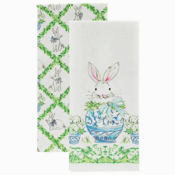 Boxwood Bunny Tea Towel Set