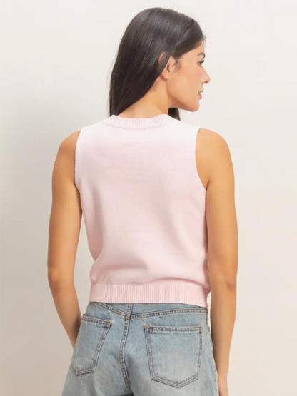 Strawberry Sleeveless Knit Tank