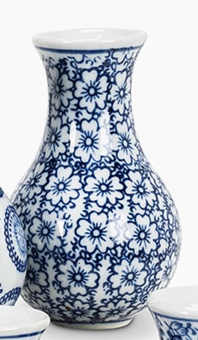 Blue & White Bud Vase