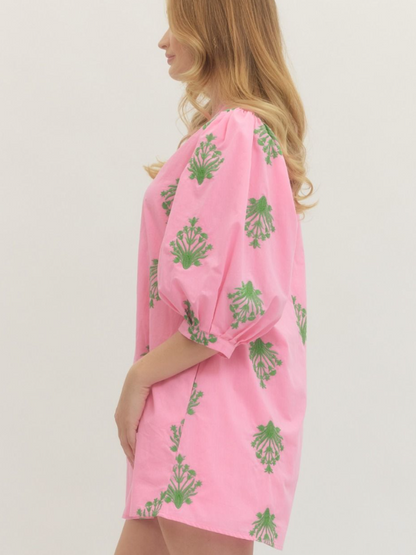 Ivy Embroidered Mini Dress