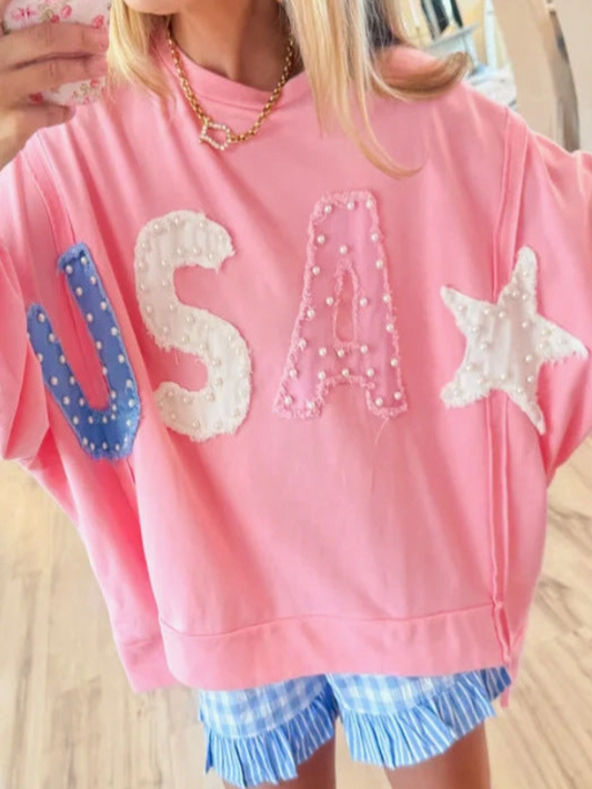 USA Pink Sweatshirt
