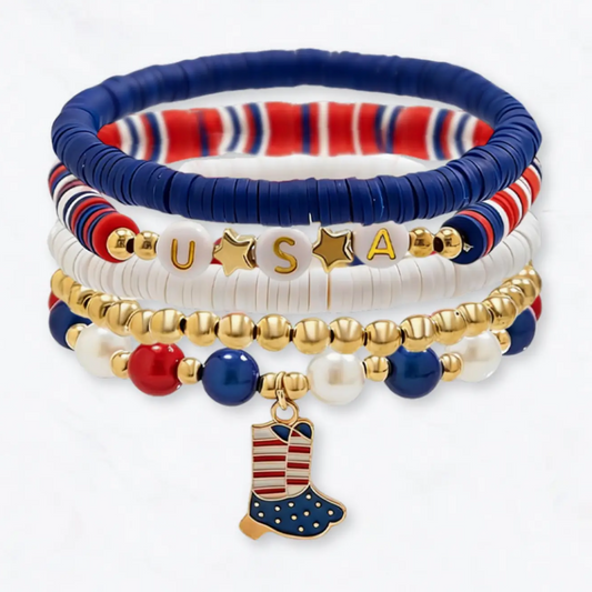 Patriotic Stretch Bracelet Set