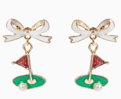 Bow Golf Hole Earrings