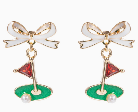 Bow Golf Hole Earrings