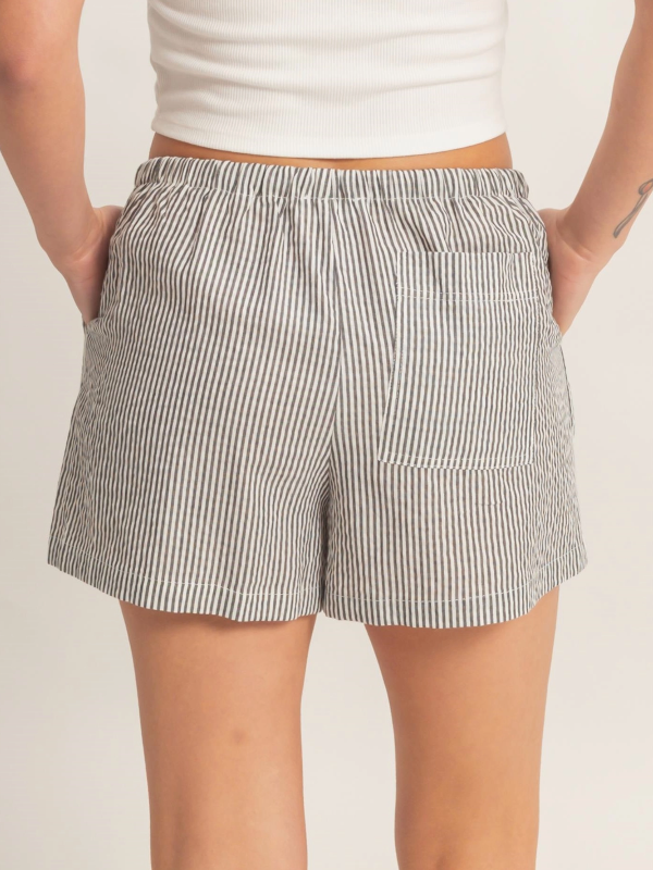 Everley Striped Drawstring Shorts