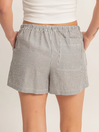 Everley Striped Drawstring Shorts