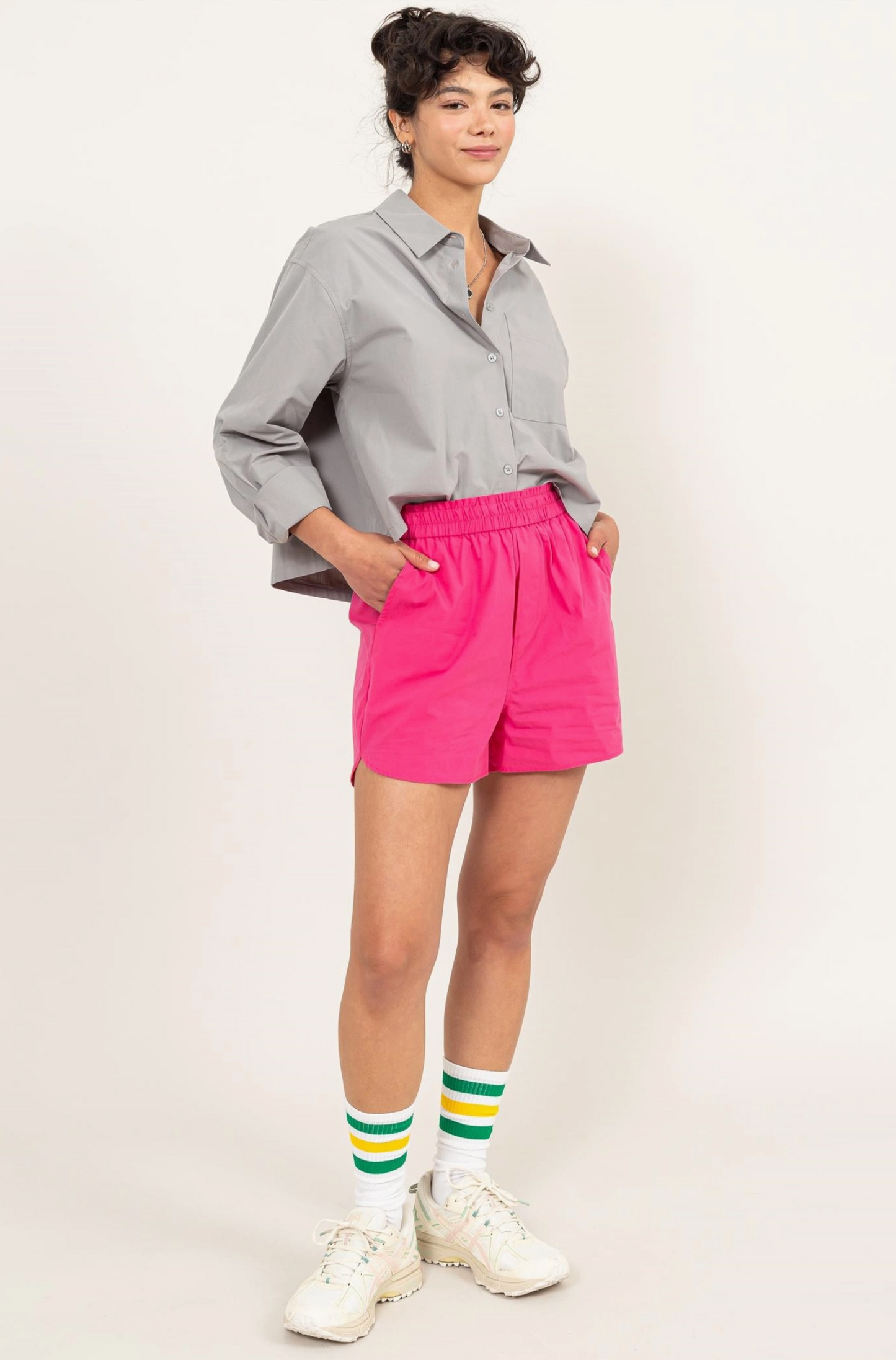 Isla High Waist Poplin Shorts