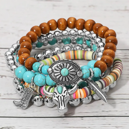 Boho Western Stretch Bracelet Set