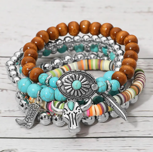 Boho Western Stretch Bracelet Set