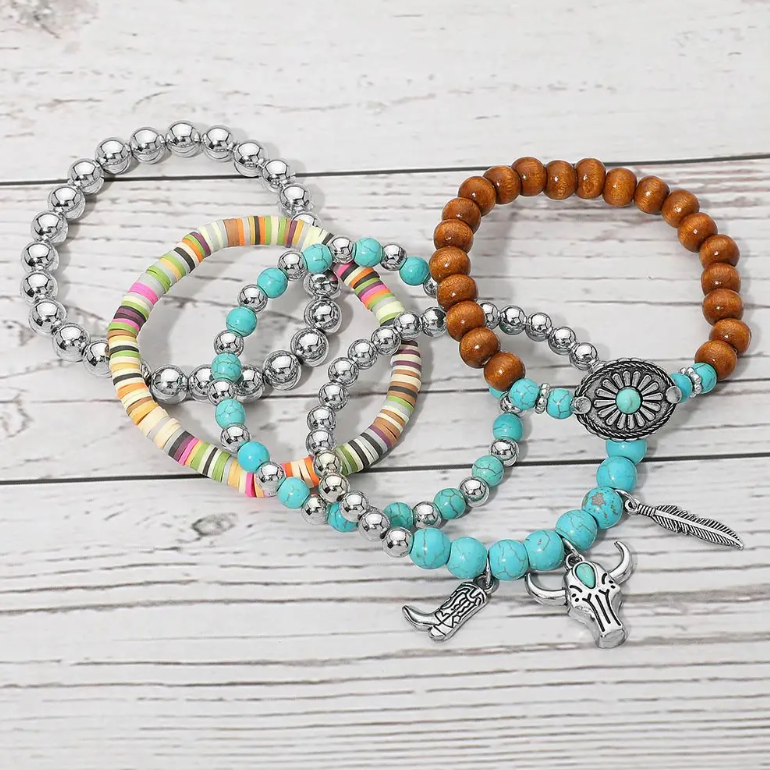Boho Western Stretch Bracelet Set
