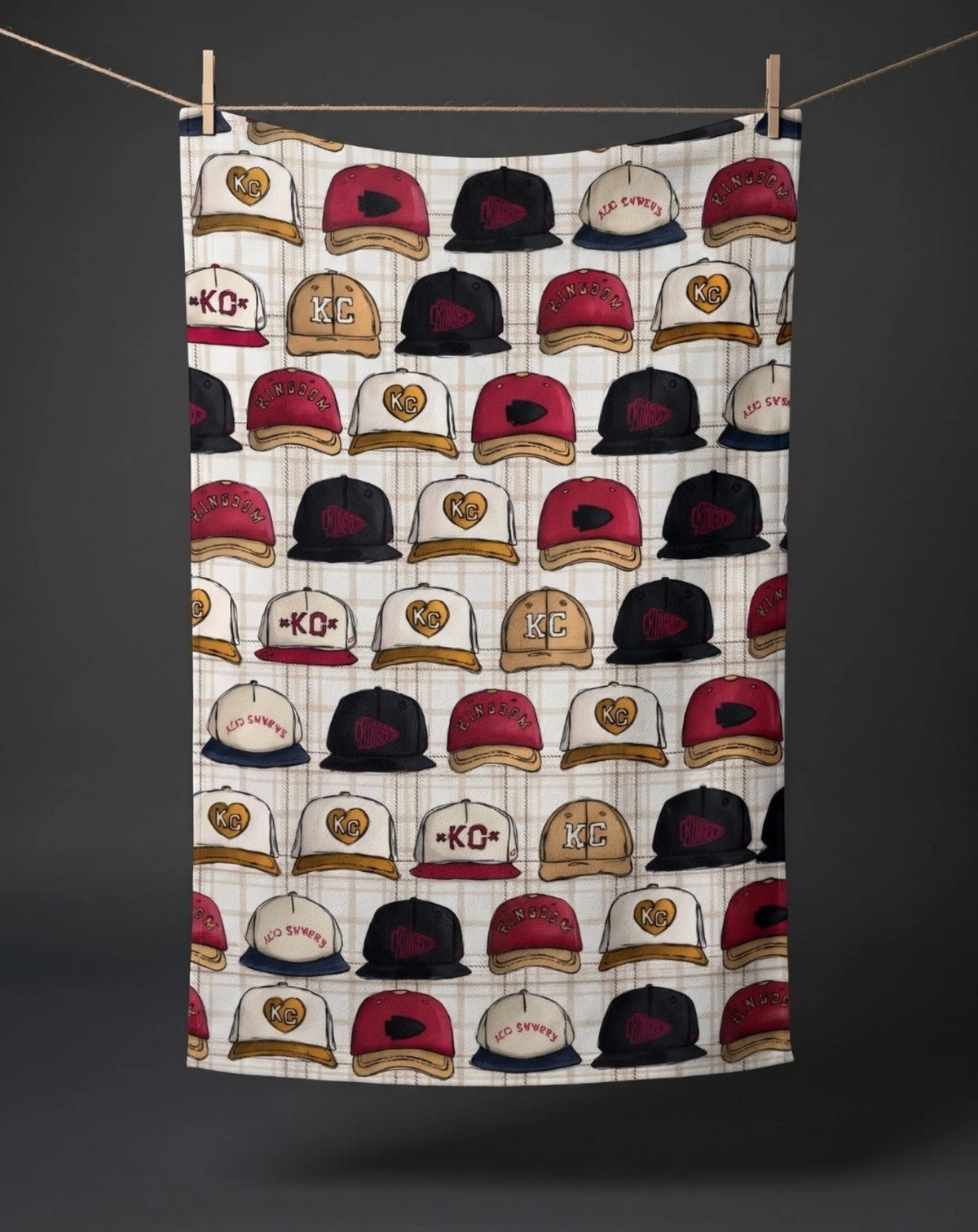 Kansas City Hats Double Sided Tea Towel