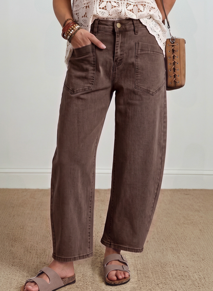 Kori Square Patch Pocket Barrel Jeans