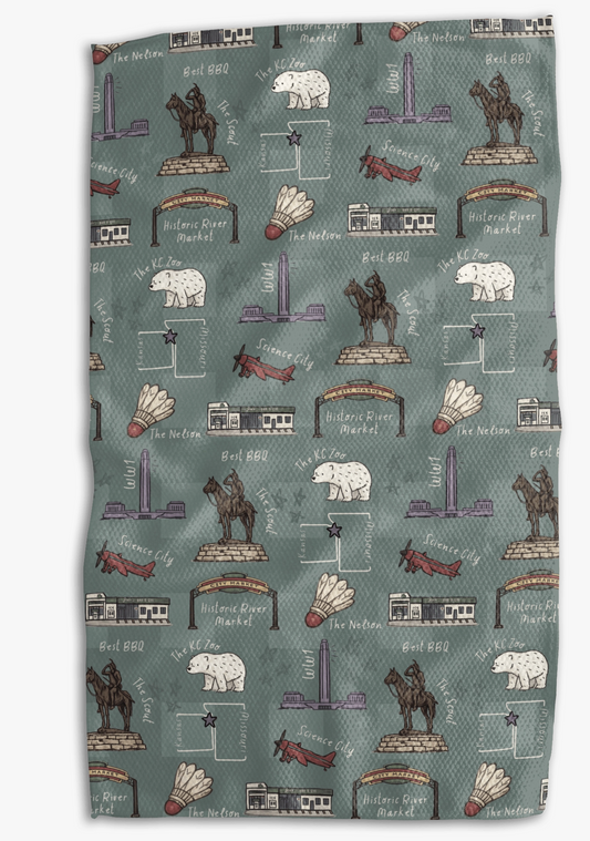 KC Icons Sage Double Sided Tea Towel