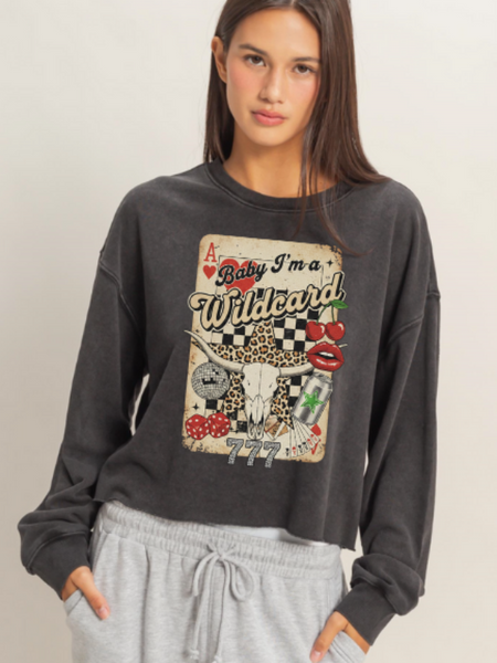 I'm A Wildcard Cropped Sweatshirt