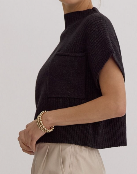 EMILY MOCK NECK CROP SWEATER