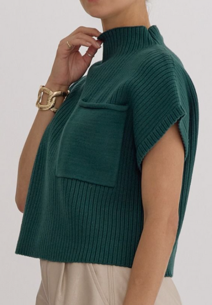 EMILY MOCK NECK CROP SWEATER