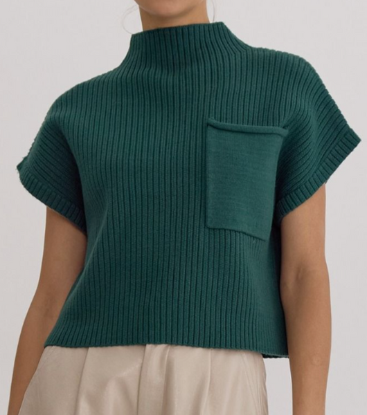 EMILY MOCK NECK CROP SWEATER