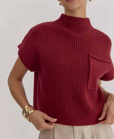 EMILY MOCK NECK CROP SWEATER