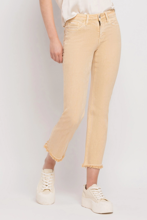 MELISSA MID RISE CROP STRAIGHT LEG JEANS