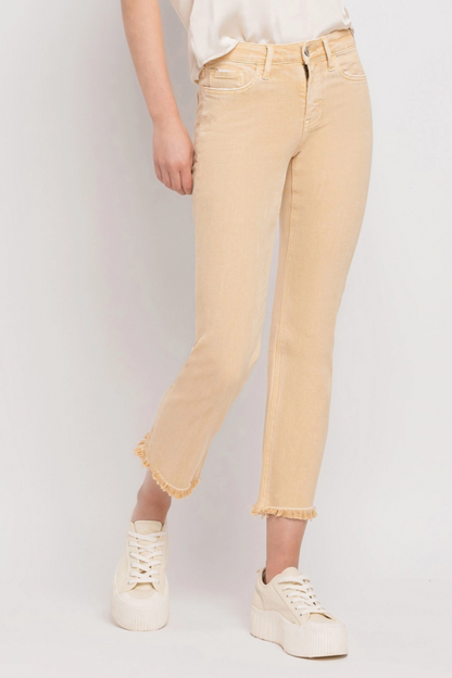 MELISSA MID RISE CROP STRAIGHT LEG JEANS