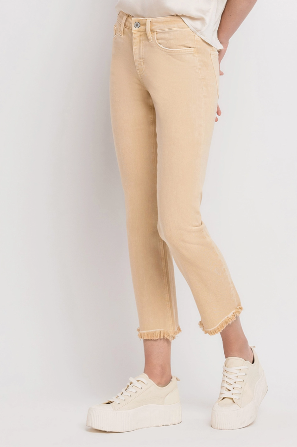 MELISSA MID RISE CROP STRAIGHT LEG JEANS