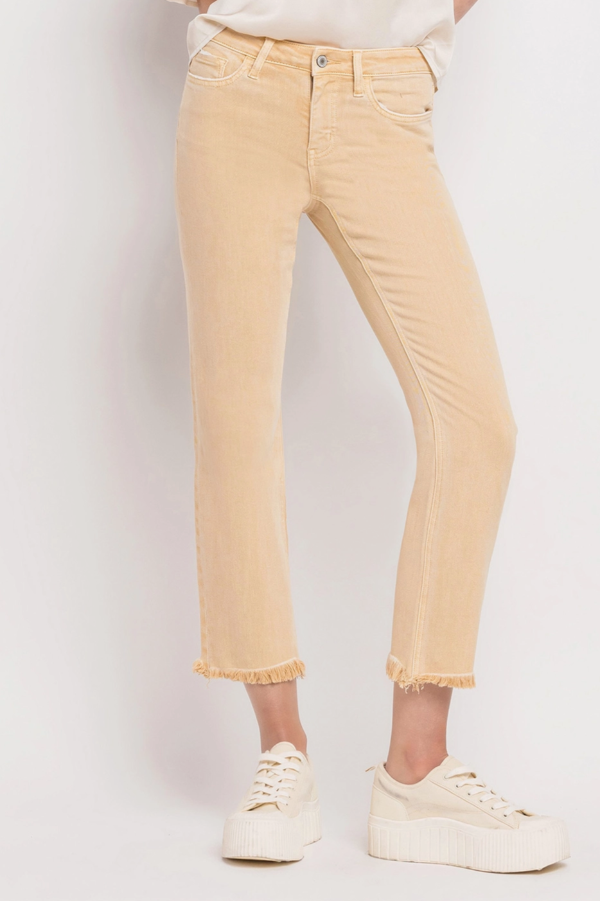 MELISSA MID RISE CROP STRAIGHT LEG JEANS