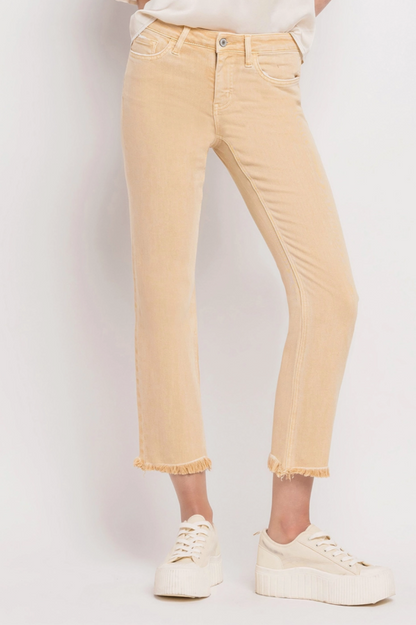 MELISSA MID RISE CROP STRAIGHT LEG JEANS