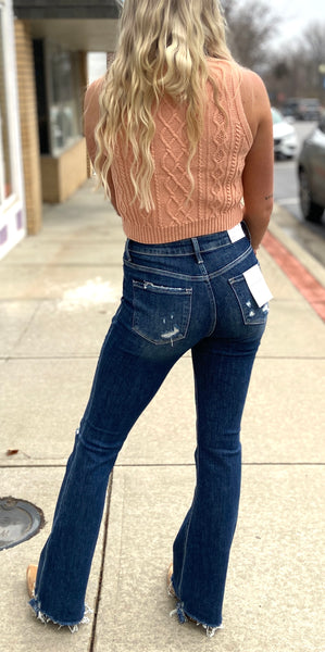 DAZZLE HIGH RISE FLARE JEANS