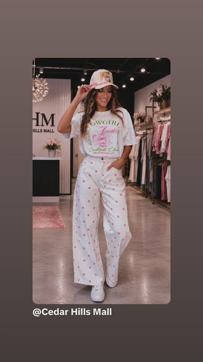 Karla Polka Dot Ankle Length Barrel Jeans
