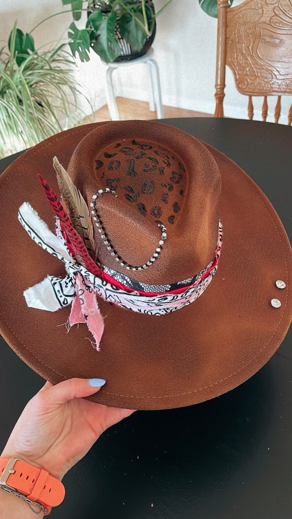 One of a Kind Burned Rancher Hat