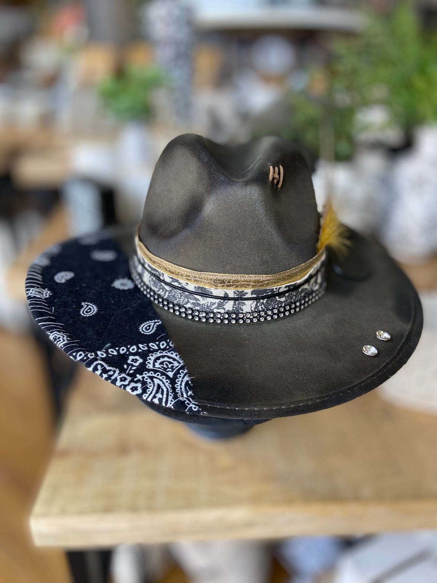 One of a Kind Burned Rancher Hat